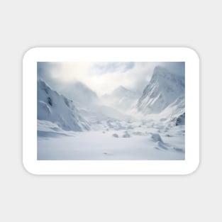 Winter Mountains Serene Landscape Magnet