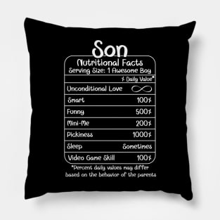 Son Nutritional Facts (for Dark Shirts) Pillow