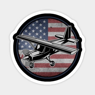 Pilot Funny Aviation Lover USA American Flag Magnet