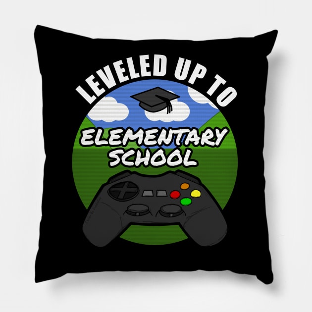 Leveled Up To Elementary School Gamer Gaming 2021 Pillow by doodlerob