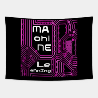 Machine Learning Circuit Board | Pink White Tapestry