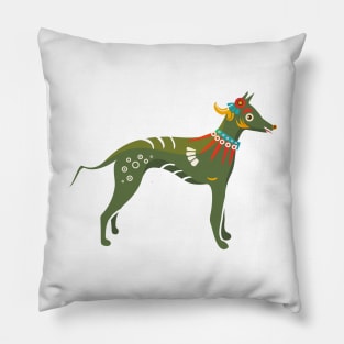 Xolotl, Xoloitzcuintli or Xolo Aztec Codex Mexican Hairless Dog Pillow