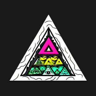 white illuminati pyramid triangle T-Shirt