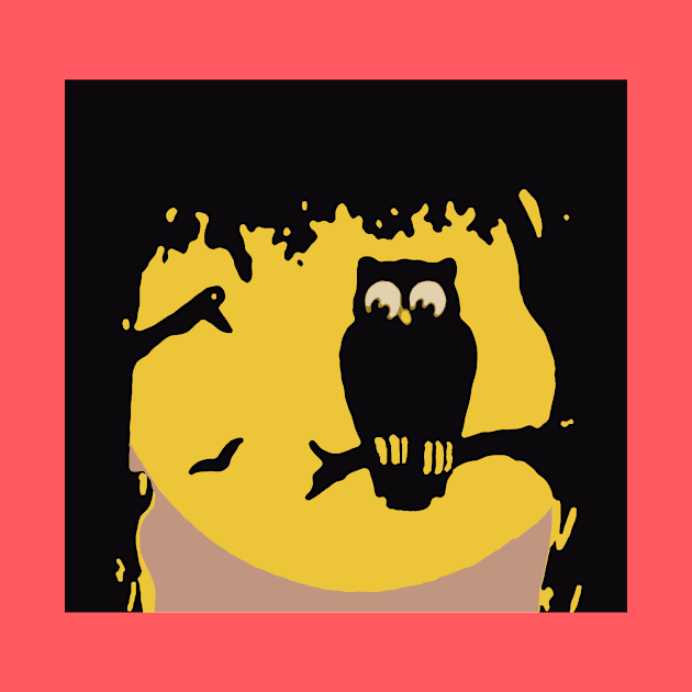 Halloween Owl with a Full Moon by MasterpieceCafe