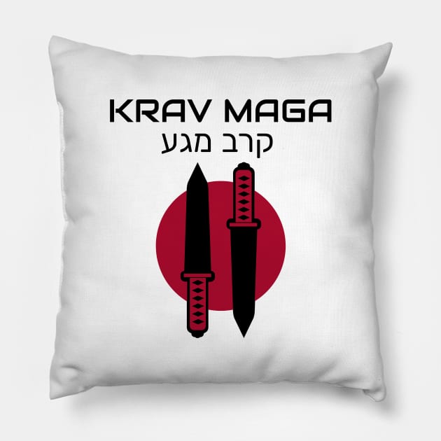 Krav Maga Knives Martial Arts Pillow by OldCamp