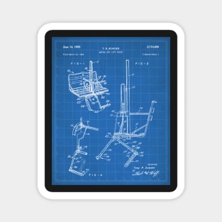 Skiing Patent - Ski Chalet Ski Fan Art - Blueprint Magnet