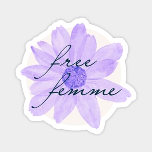 Free Femme (Purple flower delicate aesthetic) Magnet