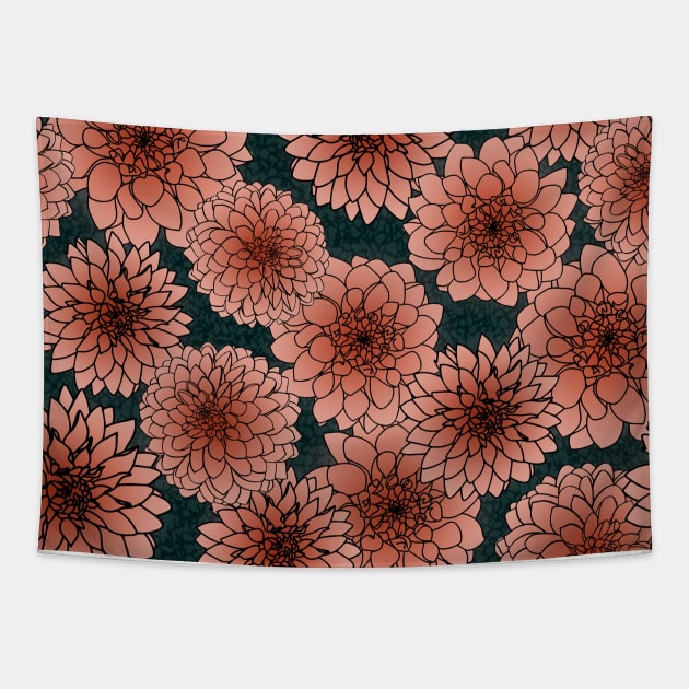 Orange Dahlia Tapestry by Holly Rose Art