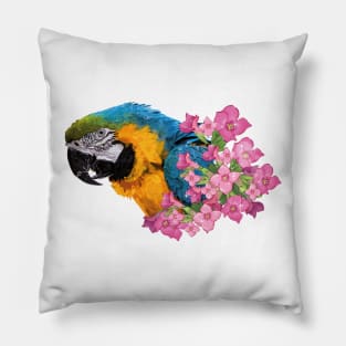 Blue and yellow macaw Pillow