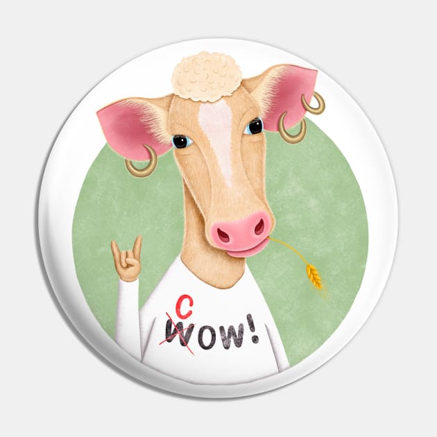 Wow Cow Pin by DrawingEggen