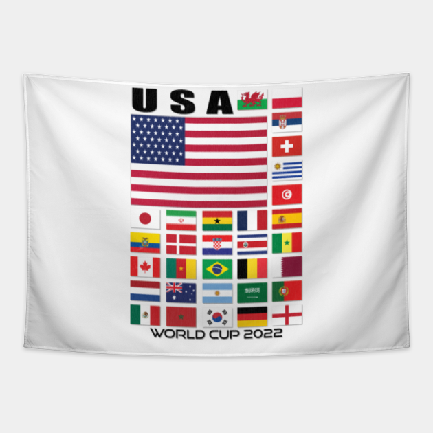WORLD CUP 2022 USA World Cup 2022 Tapestry TeePublic