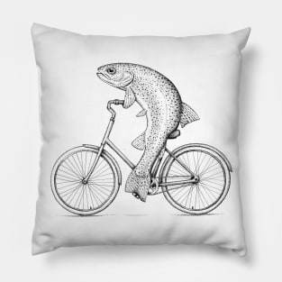 Rainbow Bike Trout Pillow