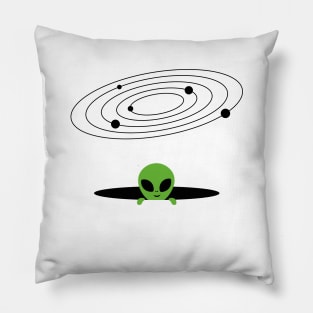 Minimal art with Alien Invasion Pillow