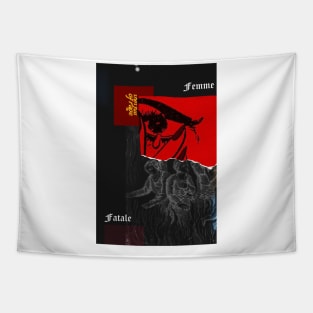 Femme fatale, Dark feminine, rage poster feminism rage wall art Tapestry