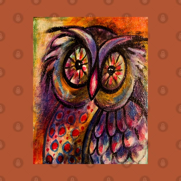 Whimsical Owl Painting by Heartsake