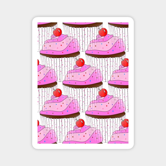 SPRINKLE Cupcake Lover Pattern - Cute Cupcake Art Magnet by SartorisArt1