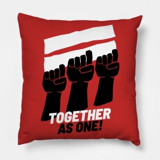 Raised Black Fists - Together As One Pillow