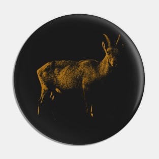 Alpine ibex Black and brownish golden Pin