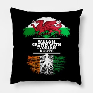 Welsh Grown With Ivorian Roots - Gift for Ivorian With Roots From Ivory Coast Pillow