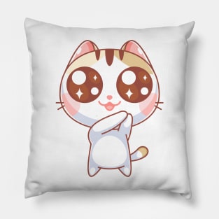 Cute cat is feeling very happy Pillow