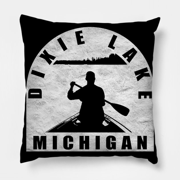 Dixie Lake Canoeing Michigan Pillow by BirdsEyeWorks