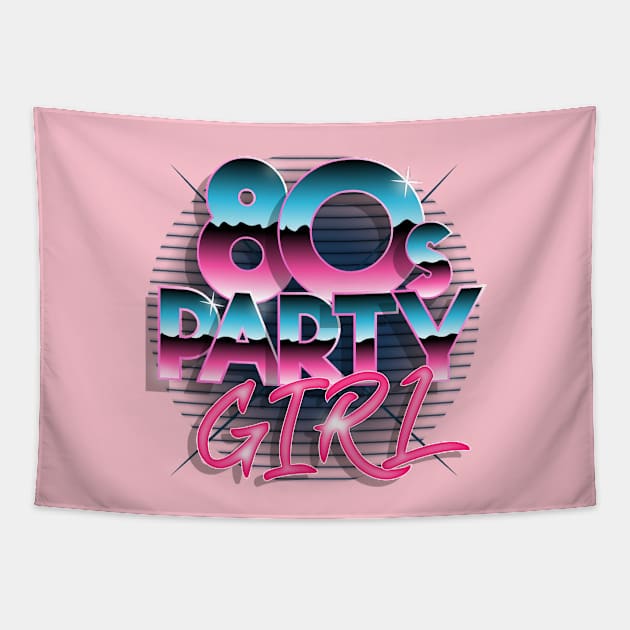 80 s Disco Pink Light Party Girl Tapestry by Print Cartel