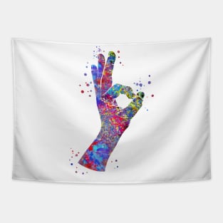 Okay hand sign symbol Tapestry