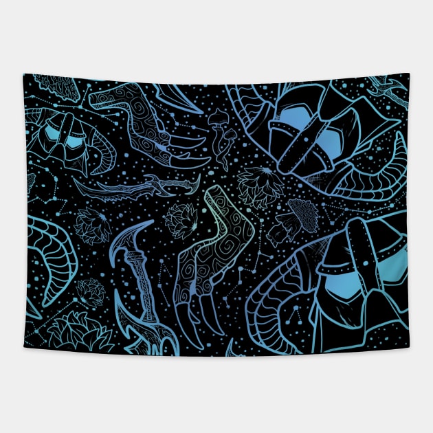 Northern Lights Nord Warrior | Gamer Gaming Fantasy Scrolls Tapestry by SugaredTea