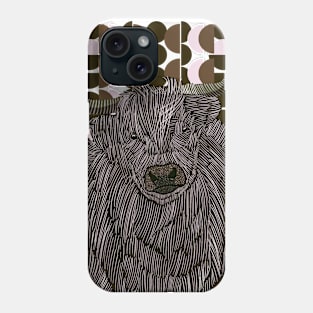 Brown Highland cow Phone Case