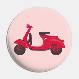 Vintage Red Italian Scooter with "Italian Heart " Sticker, under the Seat Pin