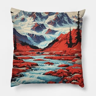 Alaska United States of America Tourism Vintage Poster Pillow