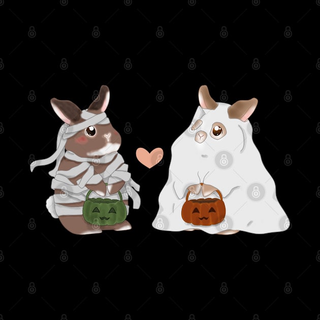 mummy and ghost sheet _ Bunniesmee Halloween Edition by GambarGrace