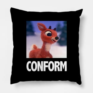 Rudolf the Conformist Reindeer Pillow