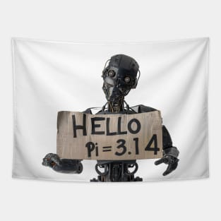 Robot signs Hello World Pi 3.14 (π) Tapestry