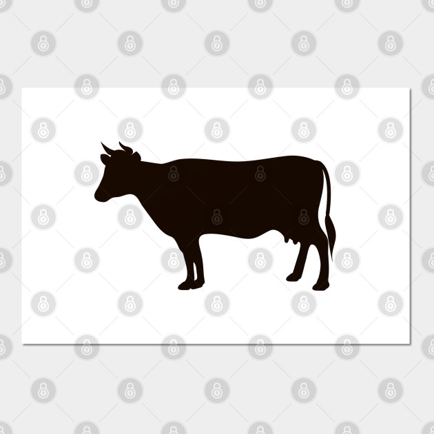 cow silhouette cow posters and art prints teepublic cow silhouette