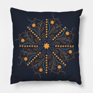 Swirly mandala rounded Pillow