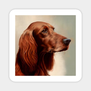 Watercolor Portrait of a Red Irish Setter Magnet