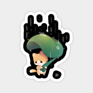 Sad Rain Kitty Magnet