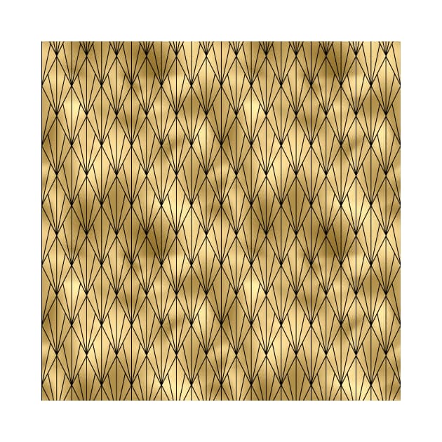 Gold Faux Foil Vintage Fan Art Deco Pattern by podartist