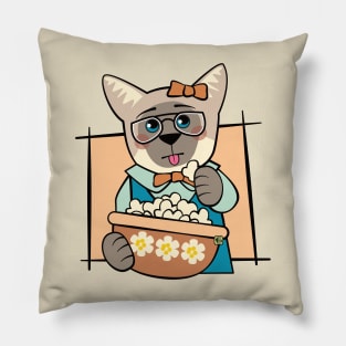 Siamese Cat Popcorn Movies Pillow