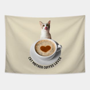 Cat Mother, Coffee Lover Tapestry