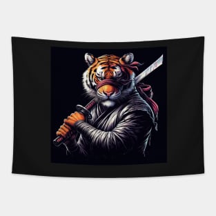 ninja tiger with a katana Tapestry