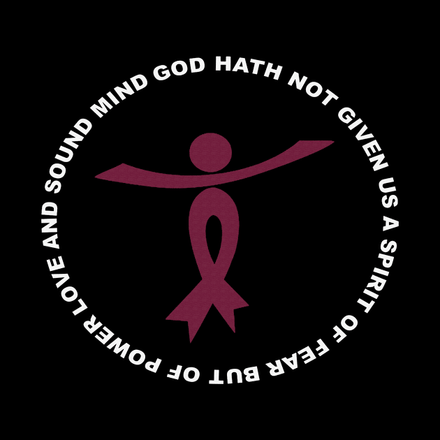 God Hath Not Given Spirit Of Fear Power Love Sickle Cell Awareness Burgundy Ribbon Warrior by celsaclaudio506