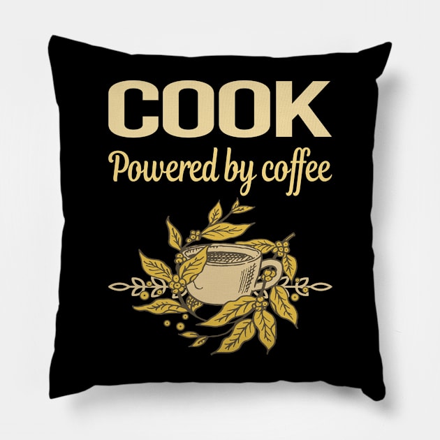 Powered By Coffee Cook Pillow by lainetexterbxe49