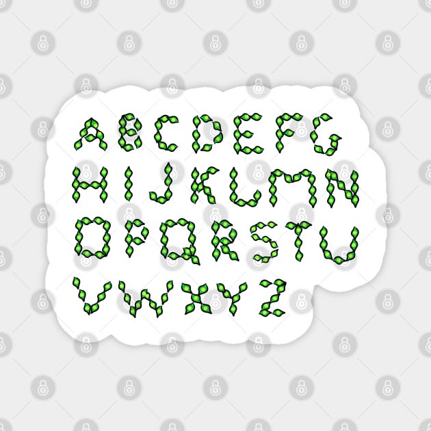 English alphabet. Back to school soon. Letters for children. Study. Magnet by grafinya