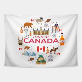 Tour To Canada Concept Tapestry