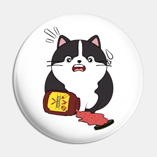 Funny fat cat spilled BBQ sauce Pin