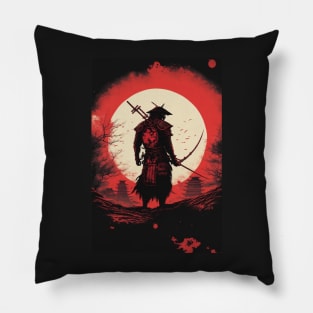 The Red Sun, a Symbol of Epic Warrior in Japanese Culture Pillow