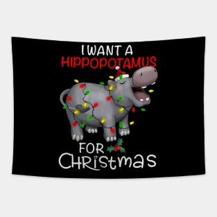 I Want A Hippopotamus For Christmas Xmas Hippo Tapestry