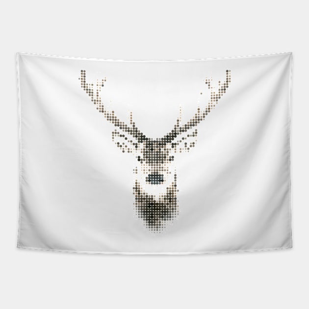 Geometric Animal Deer Stag Tapestry by Rebus28